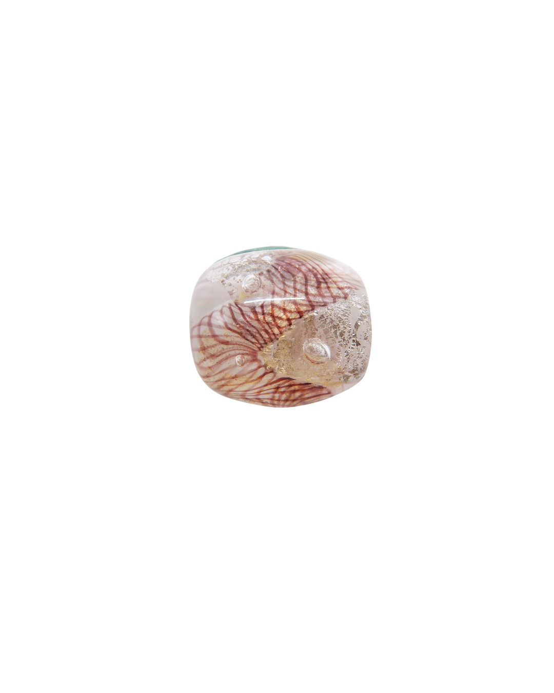 田上惠美子 硝子の帯留 「流 / 紫系」ガラス・金箔の画像