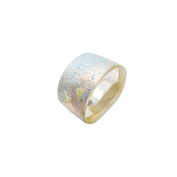 田上惠美子 硝子の帯留 「透 / 透明と箔」ガラス・箔の画像