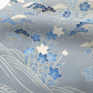 吉澤 「松」 千成堂別注 友禅の付下げ 絽 夏きもの 灰青＜お仕立て代込＞の画像