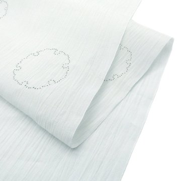 織田工房 「小千谷縮」雪輪 着尺 灰水色＜お仕立て代込＞の画像
