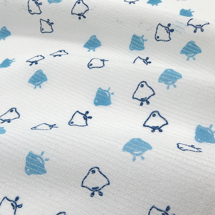 和小物さくら 絽 夏帯揚げ 白色に青 千鳥 ＜即日発送可＞の画像