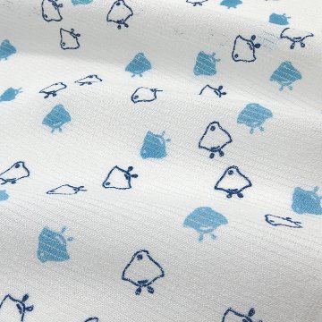 和小物さくら 絽 夏帯揚げ 白色に青 千鳥 ＜即日発送可＞の画像