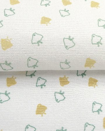和小物さくら 絽 夏帯揚げ 白色に緑 千鳥 ＜即日発送可＞の画像