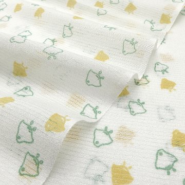 和小物さくら 絽 夏帯揚げ 白色に緑 千鳥 ＜即日発送可＞の画像
