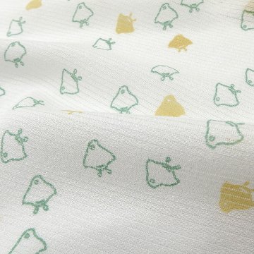 和小物さくら 絽 夏帯揚げ 白色に緑 千鳥 ＜即日発送可＞の画像