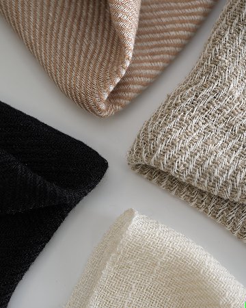 Kameli apartment（カメリ アパートメント）「ピンクベージュ」手織り大判ストール（ショール）リネン＜即日発送可＞の画像