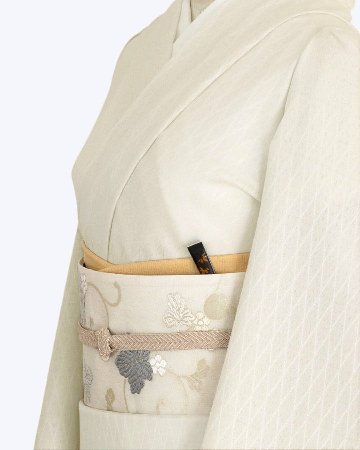 ＜6/13 21:00〜発売＞伊と幸「菱繋ぎ / 松岡姫（純国産絹糸）紋紗」千成堂別注 白練色 ＜お仕立て代込＞の画像
