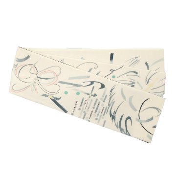 ＜6/20 21:00〜発売開始＞佐藤碧 「横兵庫」半幅帯 白よごしと墨＜お仕立て上がり＞の画像