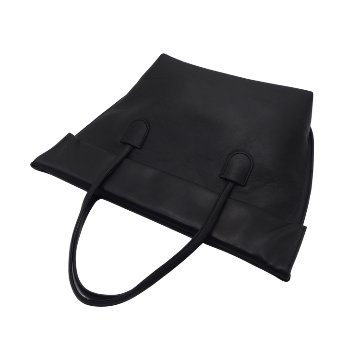 JUNYA WARASHINA (ジュンヤ・ワラシナ)「Museum Bag（ミュージアム・バッグ）」ハンドバッグ 黒 ラムレザーの画像