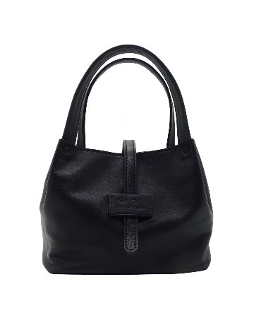 JUNYA WARASHINA (ジュンヤ・ワラシナ)「Ohagi（オハギ）」ハンドバッグ 黒 ラムレザーの画像
