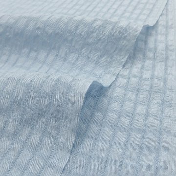千成堂着物店 一点もの帯揚げ「水縹色 × 格子・経撚り絽ちりめん 」 夏帯揚げ ＜即日発送可＞ の画像
