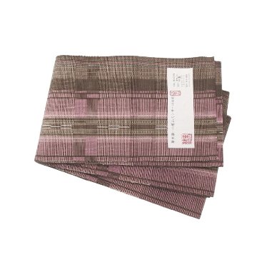 鈴木美緒 半幅帯「草木染・八重山ミンサー」茶と撫子色の画像