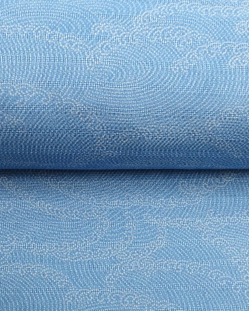 石塚久美子 東京染小紋(江戸小紋) 夏帯揚げ/単衣対応 露草色と鼠色 ＜即日発送可＞ の画像