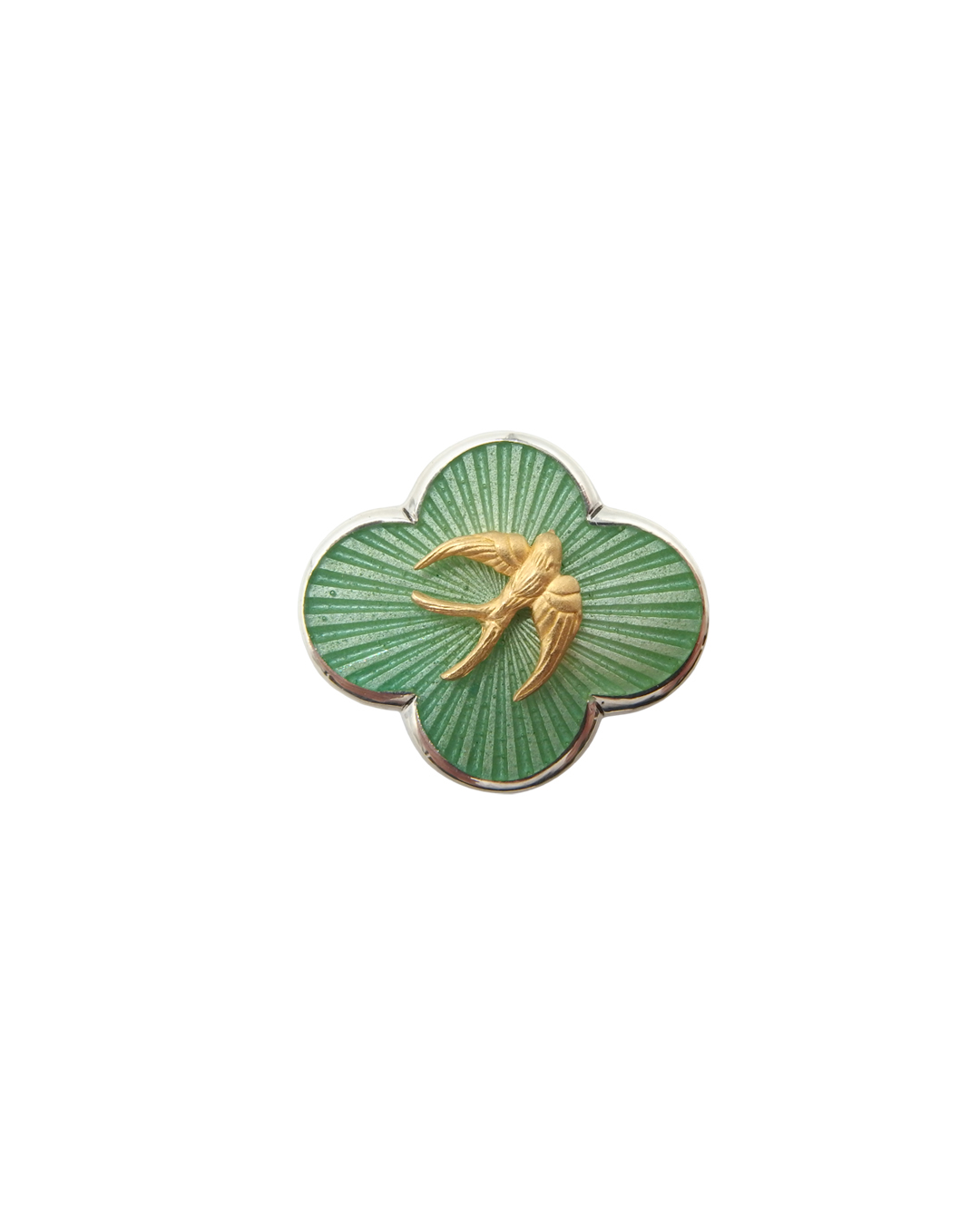 なつ緋 帯留 「金の燕 七宝帯留」薄緑 の画像