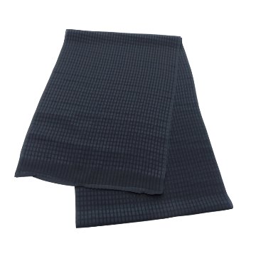 千成堂着物店 一点もの帯揚げ「紺墨 × 格子・経撚り絽ちりめん 」 夏帯揚げ ＜即日発送可＞ の画像
