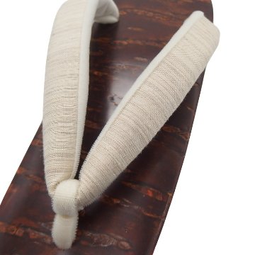 千成堂着物店 桜張の下駄×柳川千秋 「草木染・手織絣」 鼻緒 Mサイズ 舟形の画像