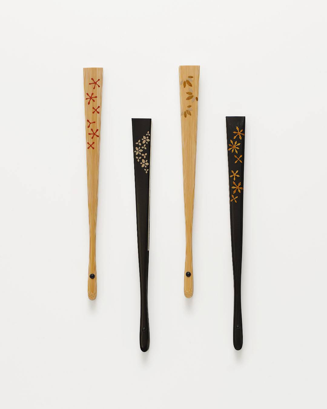 橋爪玲子 蒔絵・漆絵の扇子 「竹」白竹の画像