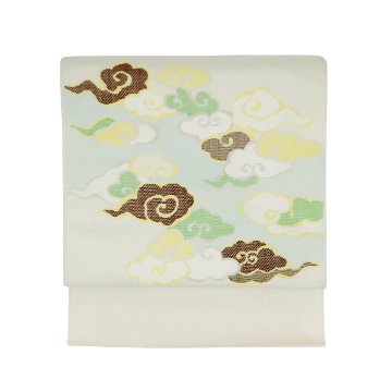 増盛×帯屋捨松「盛雲」九寸名古屋帯 白よごし＜お仕立て代込＞の画像