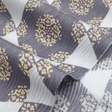 和小物さくら 帯揚げ 幾何学模様 月白に桔梗鼠＜即日発送可＞の画像