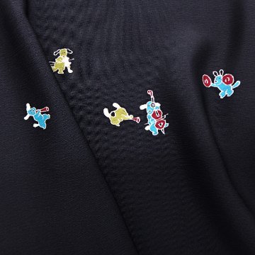 和小物さくら 帯揚げ 犬の音楽隊 墨黒＜即日発送可＞の画像