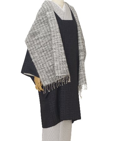 ＜10/17 21:00～発売＞Kameli apartment（カメリ アパートメント）「ブルーグレー」手織りマフラー（ショール）リネン×ウール＜即日発送可＞の画像