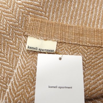 ＜10/17 21:00～発売＞Kameli apartment（カメリ アパートメント）「ベージュ」手織り大判ストール（ショール）リネン×ウール＜即日発送可＞の画像