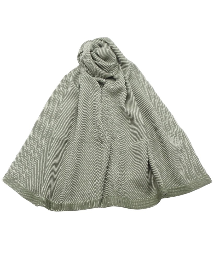 ＜10/17 21:00～発売＞Kameli apartment（カメリ アパートメント）「グリーン」手織り大判ストール（ショール）リネン×ウール＜即日発送可＞の画像