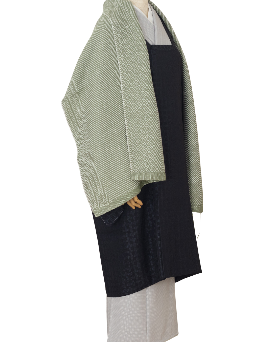 ＜10/17 21:00～発売＞Kameli apartment（カメリ アパートメント）「グリーン」手織り大判ストール（ショール）リネン×ウール＜即日発送可＞の画像