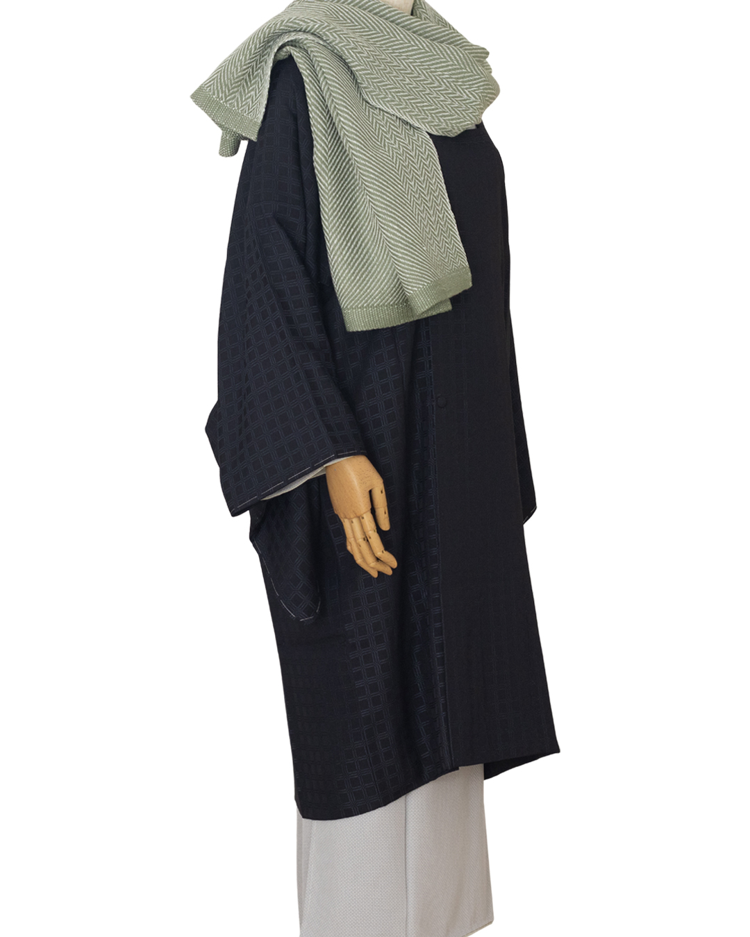 ＜10/17 21:00～発売＞Kameli apartment（カメリ アパートメント）「グリーン」手織り大判ストール（ショール）リネン×ウール＜即日発送可＞の画像