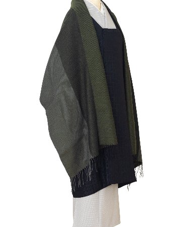 ＜10/17 21:00～発売＞Kameli apartment（カメリ アパートメント）「オリーブ」手織り大判ストール（ショール）アルパカ×リネン＜即日発送可＞の画像