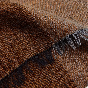 ＜10/17 21:00～発売＞Kameli apartment（カメリ アパートメント）「黒茶×グレー」手織り大判ストール（ショール）アルパカ×リネン＜即日発送可＞の画像