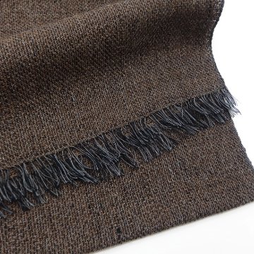 ＜10/17 21:00～発売＞Kameli apartment（カメリ アパートメント）「薄茶×グレー×黒」手織り大判ストール（ショール）アルパカ×リネン＜即日発送可＞の画像