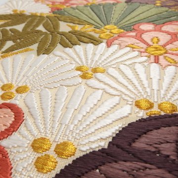 河合康幸「松竹梅 / 本唐織」袋帯 生成色＜お仕立て代込み＞の画像