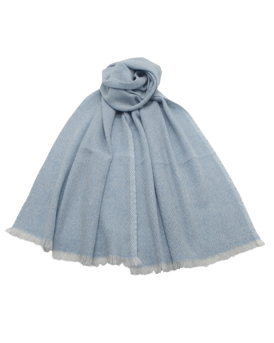 ＜10/28 21:00～発売＞ニシカワアツコ（織布gecko）「手織りのカシミヤストール（ショール）」 灰青（グレーがかったブルー）の画像