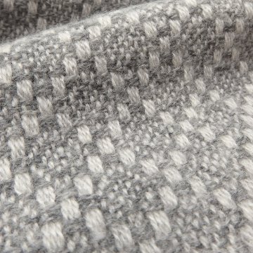 ＜10/28 21:00～発売＞ニシカワアツコ（織布gecko）「手織りのカシミヤストール（ショール）」 濃グレー×ライトグレーの画像