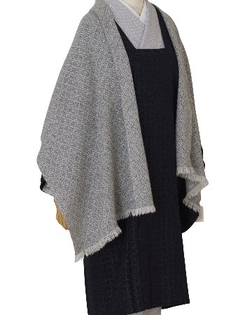 ＜10/28 21:00～発売＞ニシカワアツコ（織布gecko）「手織りのカシミヤストール（ショール）」 濃グレー×ライトグレーの画像