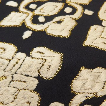 錦工芸「菱花文」袋帯 黒＜お仕立て代込み＞の画像