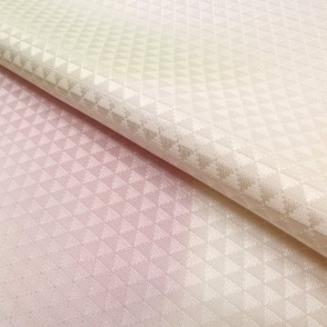 ＜お仕立て代込＞長襦袢 鱗文の地に遠山文様 丹後ちりめん 淡黄の画像