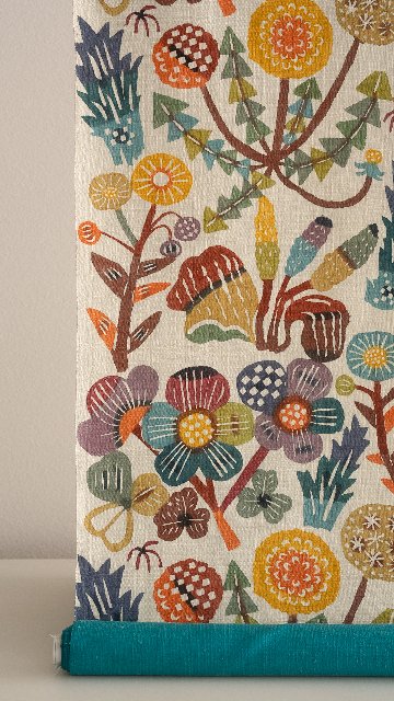 お値下げ　古久留米絣　色型染め花とさくらんぼ お値下げ 古久留米絣 色型染め花とさくらんぼ