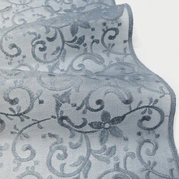 <お仕立て代込>小松織物 「オーガンジー刺繍コート」 羽尺 薄灰青画像