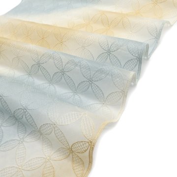 <お仕立て代込>小松織物 「オーガンジー刺繍コート」 羽尺 白藍から白、淡黄画像
