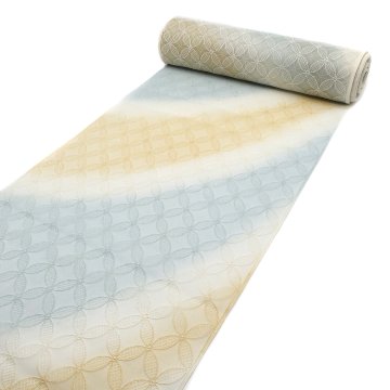 <お仕立て代込>小松織物 「オーガンジー刺繍コート」 羽尺 白藍から白、淡黄画像