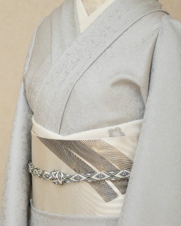 渡敬 帯揚げ 八丁梅唐草無地 白よごし ＜即日発送可＞の画像