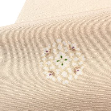 ＜お仕立て代込＞吉澤の友禅 飛び柄の小紋 「華紋」 着尺 蜂蜜色画像