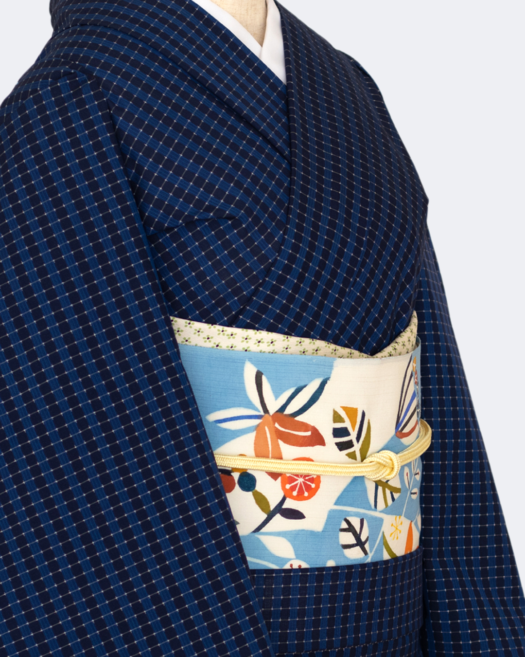 佐藤百恵 「そよ風」 九寸名古屋帯 染め帯 型染め 薄藍にだいだい色（水色系）の画像