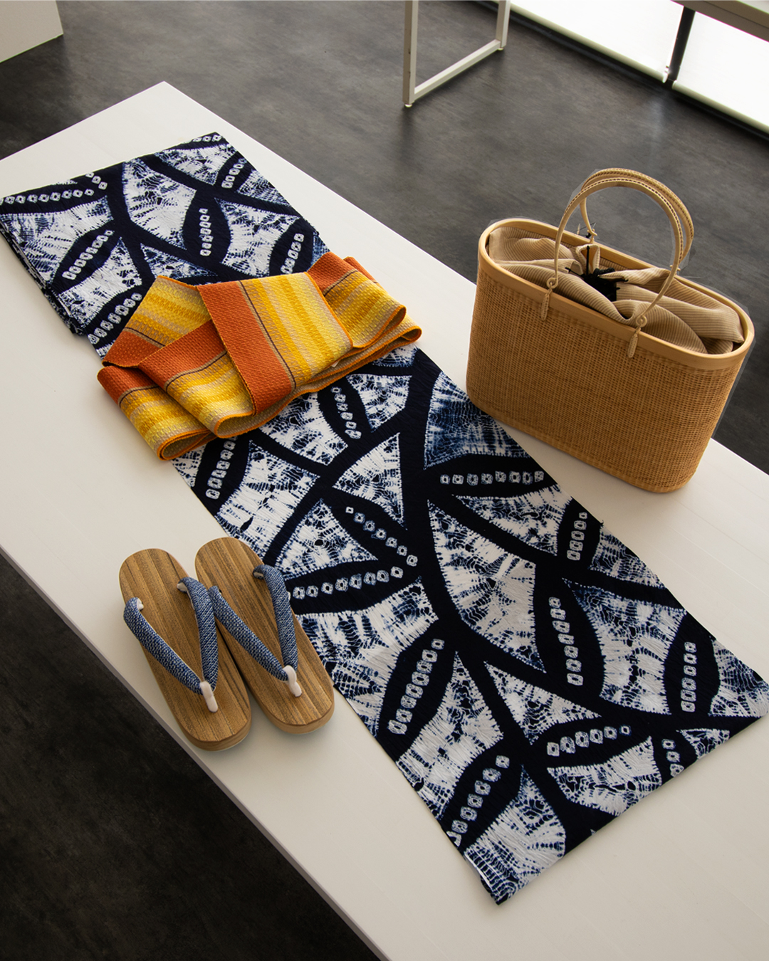 お仕立て代込＞首里道屯織 半幅帯 橙色と栗皮茶 仲宗根綾 | 千成堂着物