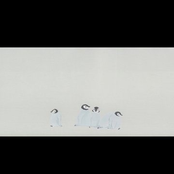 ＜お仕立て代込＞水橋さおり 「ペンギン」 九寸名古屋帯 染め帯 ミント系の薄灰色 夏帯 画像