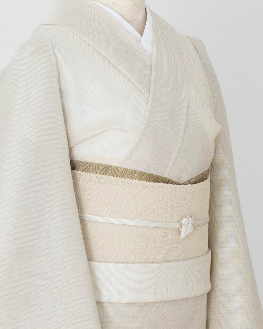 小松織物工房 白たか上布(白鷹) 一尺五分広幅 着尺 白よごし ＜お仕立て代込＞の画像