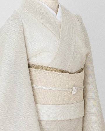 小松織物工房 白たか上布(白鷹) 一尺五分広幅 着尺 白よごし ＜お仕立て代込＞の画像