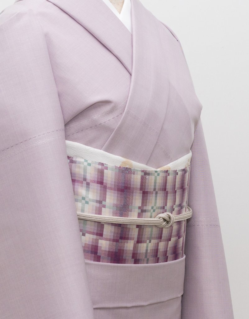 久保原由佳理 「紫根染浮織」着尺 千成堂別注 鴇鼠色(グレイッシュな紫系)＜お仕立て代込＞の画像